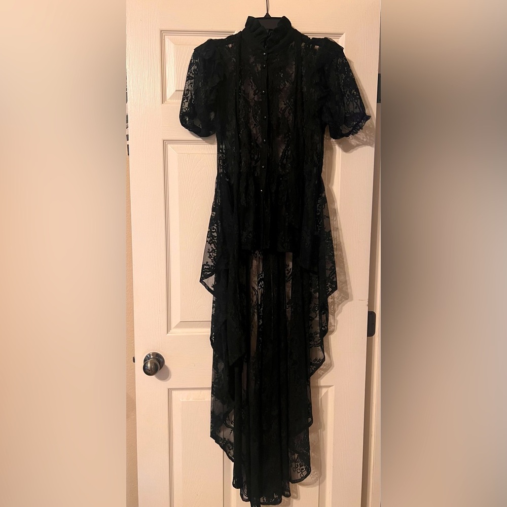 Kill Star Lace High Low Button Up